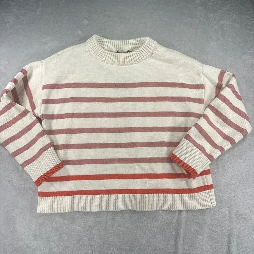 Ann Taylor Cotton Knit Striped Sweater NWOT Size XL J